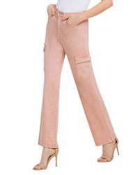 Misty Rose - Super High Rise Cargo Straight Jeans