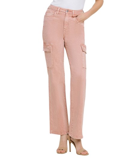 Flying Monkey Misty Rose - Super High Rise Cargo Straight Jeans product
