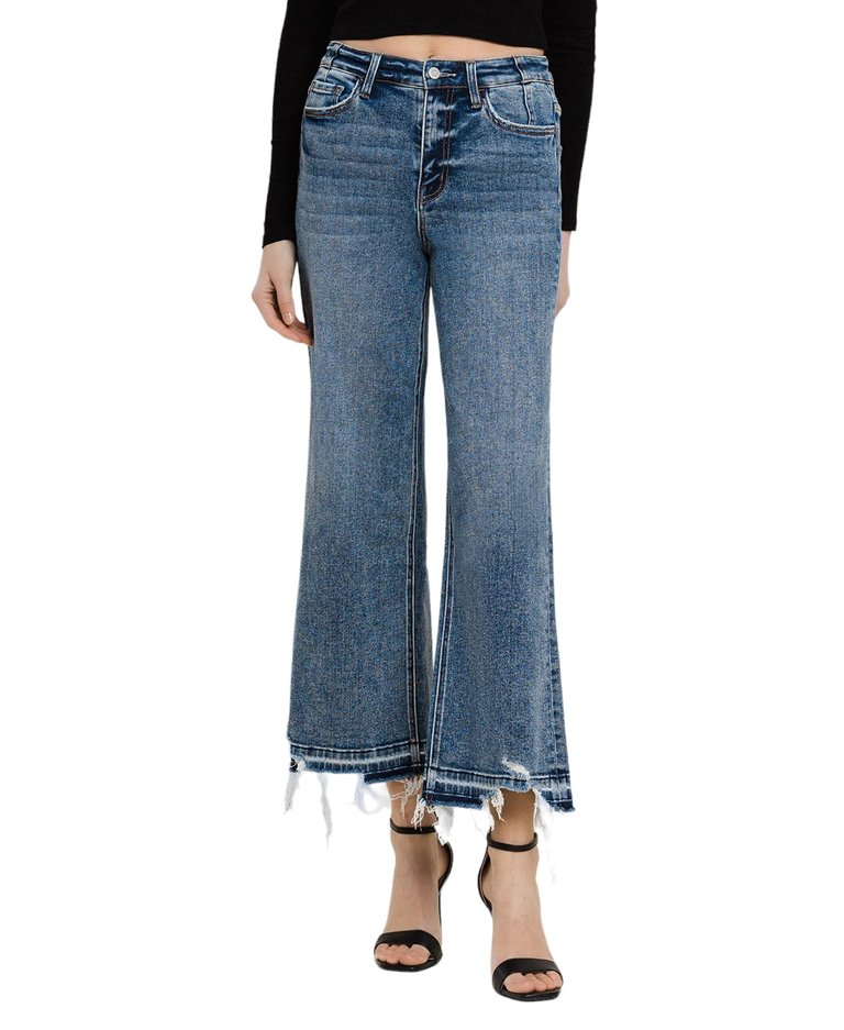 Resilient - Super High Rise Cropped Wide Leg Jeans - Medium