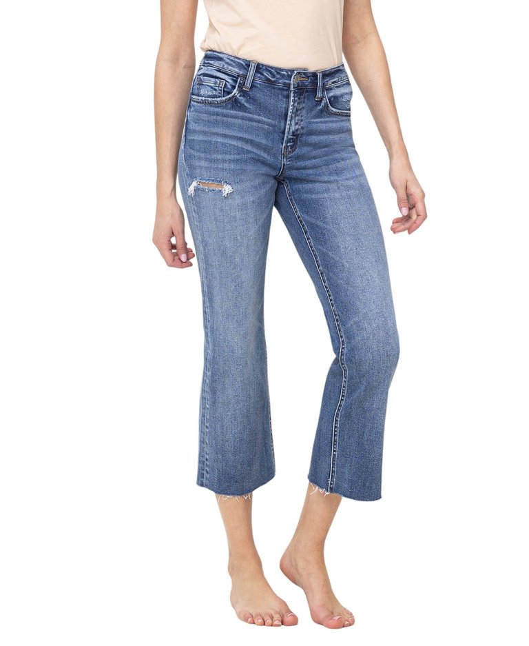 Worked - High Rise Cropped Straight Jeans