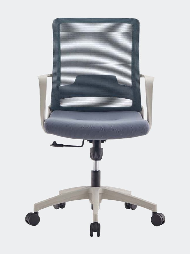 Adelaide Medium Back Revolving Ergonomic Office Chair - Grey/White