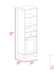 Alaska Tall Linen Cabinet, With Three Storage Shelves, Single Door Cabinet