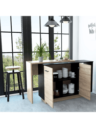 Aspen Kitchen Island, Two Concealed Shelves, One Drawer , Three Divisions