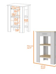 Bay Area Pantry, Double  Door Cabinets, One Drawer, Four Adjustable Metal Legs