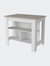 Brooklyn Antibacterial Surface Kitchen Island, Three Concealed Shelves