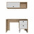 Cartagena Office Set, One Cabinet, One Shelf Complement, Two Drawers - Light Oak - White