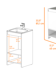 Chariot Free Standing Vanity Cabinet, One Open shelf