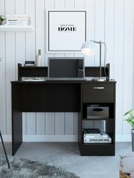 Charlotte Computer Desk, Two Shelves, One  Drawer