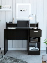 Charlotte Computer Desk, Two Shelves, One  Drawer