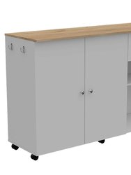Chico Kitchen Island, Two Concealed Shelves, Two Drawers