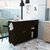 Chico Kitchen Island, Two Concealed Shelves, Two Drawers - Black Wengue