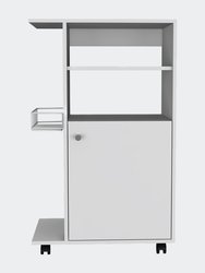 Columba Kitchen Cart, Single Door Cabinet, Four Caster