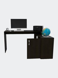 Dallas L-Shaped Home Office Desk, Two Shelves, One Drawer