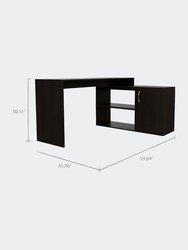 Dallas L-Shaped Home Office Desk, Two Shelves, One Drawer