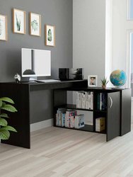 Dallas L-Shaped Home Office Desk, Two Shelves, One Drawer