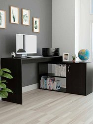 Dallas L-Shaped Home Office Desk, Two Shelves, One Drawer