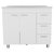 Darien Base Cabinet, Double Door Cabinet, Three Drawers, Four Legs - White