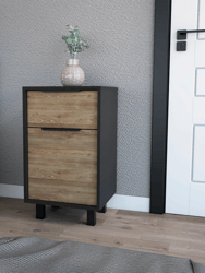 Dhaka Nightstand, One Cabinet, Superior Top, One Drawer