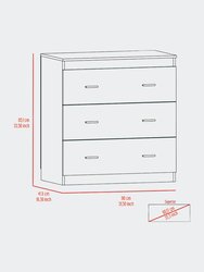 Dove Three Drawer Dresser, Superior Top