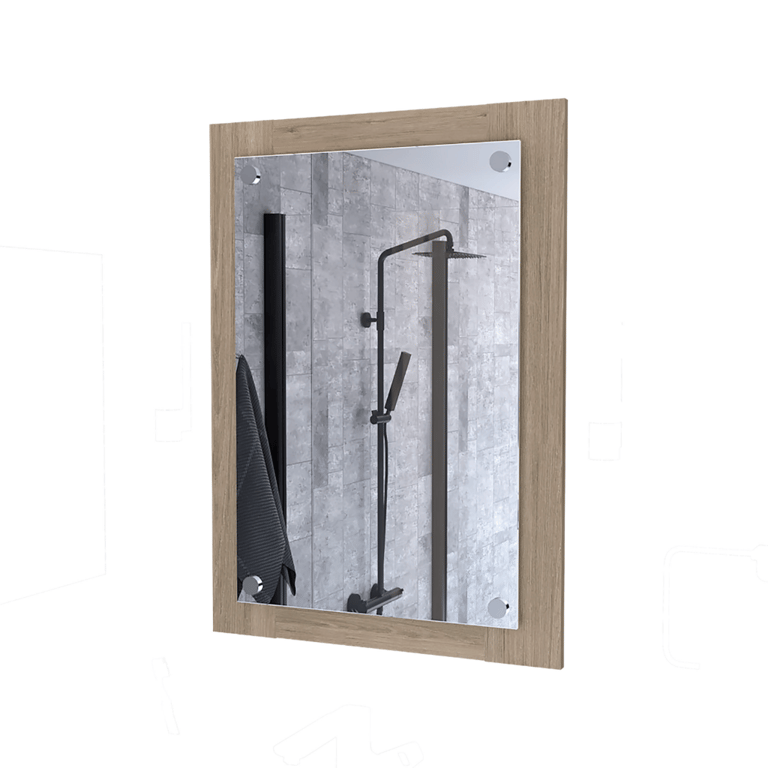 Everly Bathroom Mirror, Looking Glass, Frame - Light Pine