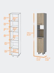 Everly Kitchen Pantry, Six Shelves, Double Door