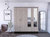 Florencia L Mirrored Armoire, Two Cabinets With Divisions, Two Drawers
