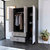 Florencia S Mirrored Armoire, Two Cabinets With Divisions, Two Drawers