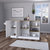 Gladiolus Kitchen Island, Two Cabinets, Three Open Shelves