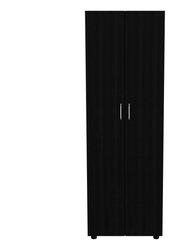 Glasgow Armoire, One Cabinet, Two Shelves - Black