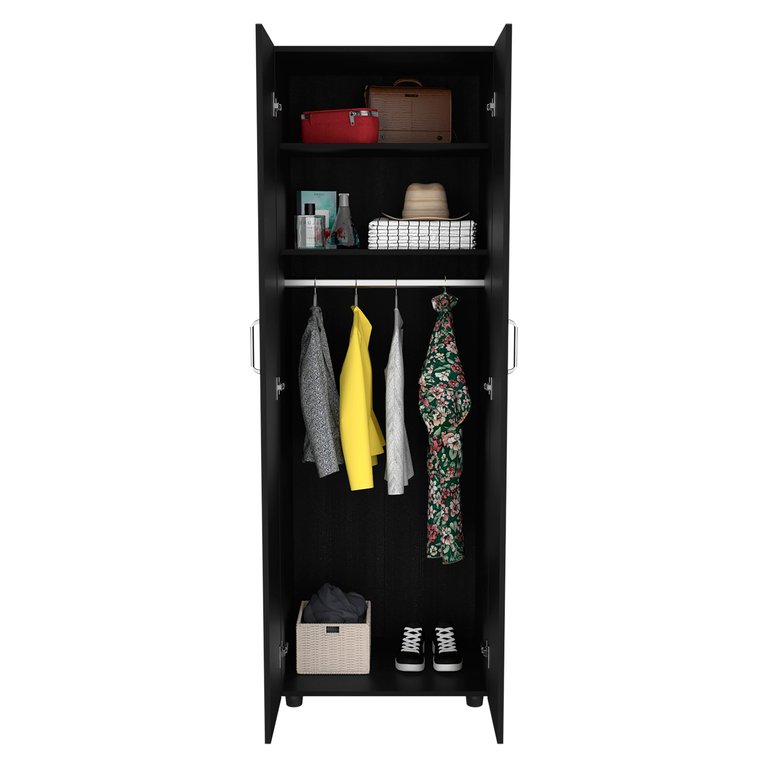 Glasgow Armoire, One Cabinet, Two Shelves