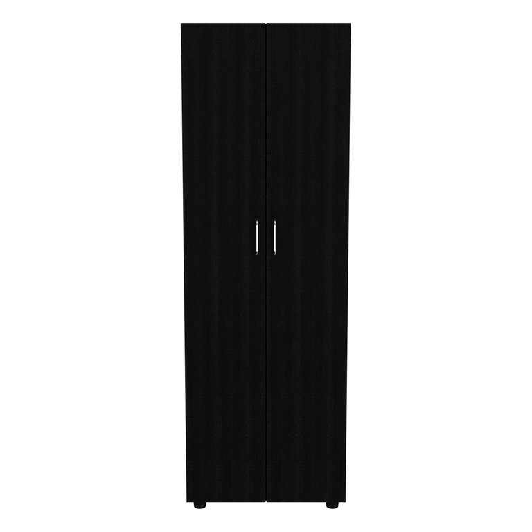 Glasgow Armoire, One Cabinet, Two Shelves - Black