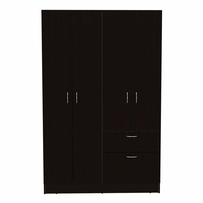 Habana Armoire, Two Cabinets, One Drawer, One Hidden Drawer Shoes - Black-White