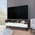 Hamburg TV Stand For TV's Up 52", Four Legs, Three Open Shelves, Two Drawers