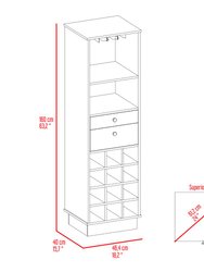 Hype Bar Cabinet, Twelve Wine Cubbies, Two Drawers, One Shelf