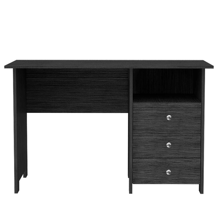 Jacksonville Three Drawer Computer Desk, One Shelf - Black Wengue