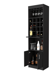 Kabul Kava Bar Cabinet, Two Shelves, Double Door Cabinet, Six Wine Cubbies