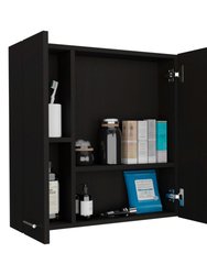 Kenya Medicine Cabinet, Mirror, Single Door, Four Interior Shelves
