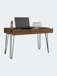 Kyoto 120 Writing Desk, Abstract Steel Legs, One  Drawer