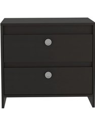 Lily Nightstand, Two Drawers, Superior Top - Black Wengue