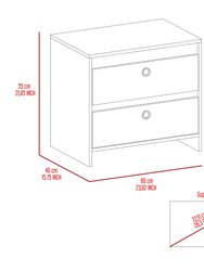 Lily Nightstand, Two Drawers, Superior Top