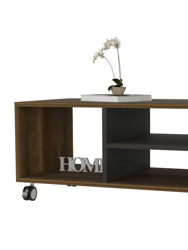 Lisboa Coffee Table, Four Casters, Three Shelves