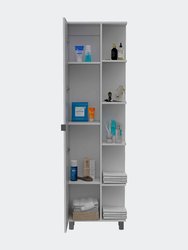 Los Angeles Corner Cabinet, Five Shelves, One Cabinet, Divisions