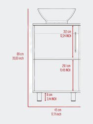 Malibu Single Bathroom Vanity, Single Door Cabinet, One Open Shelf