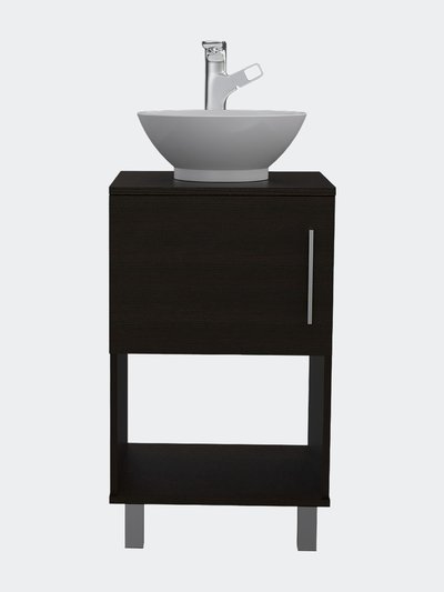 FM Furniture Malibu Single Bathroom Vanity, Single Door Cabinet, One Open Shelf product