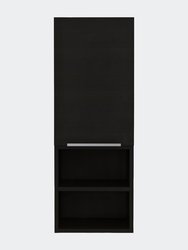 Milwaukee Medicine Cabinet, Two Shelves, Single Door Cabinet, Two Interior Shelves - Black Wengue