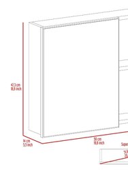 Minsk Medicine Cabinet With Mirror, Two External Shelves, Single Door Cabinet