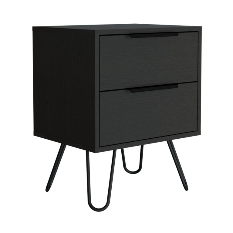 Modern Nuvo Nightstand With Two Drawers For Bedroom