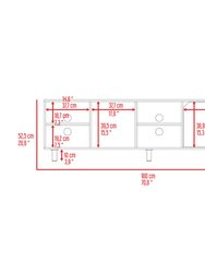 Native TV Stand For TV'S Up 70", Four Open Shelves, Five Legs