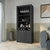 New York  Bar Cabinet, Five Bottle Cubbies, Two Open Shelves - Black