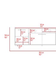 Novel TV Stand For TV'S up 60", Double Door Cabinet, One Flexible Cabinet